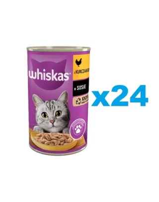 WHISKAS Adult 24x400 g pui in sos, hrana umeda completa pisici adulte