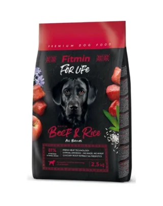 FITMIN Dog For Life Adult Beef Rice 2,5 kg hrana caini toate rasele