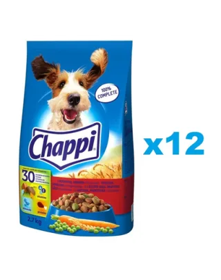 CHAPPI 3x2.7 kg - hrana uscata pentru caini cu vita, pasare si legume