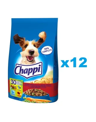 CHAPPI 12x500 g - hrana uscata pentru caini cu vita, pasare si legume