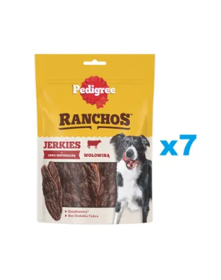 PEDIGREE Ranchos Originals 7x70g pachet recompense caini, fasii de carne de vita
