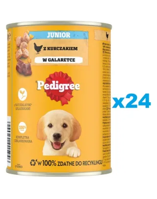 PEDIGREE Junior 24x400g set conserve catei, cu pui in aspic