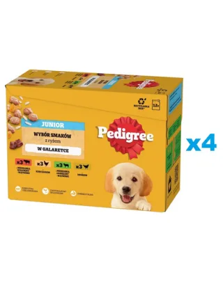 PEDIGREE Junior Pachet hrana umeda pentru catei, sortiment mixt 48x100g