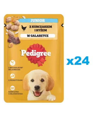 PEDIGREE Junior 24x100g Hrana umeda cu pui si orez pentru catei