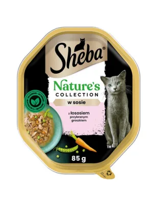 SHEBA Nature's Collection 85 g mancare pisica, in sos cu somon si mazare