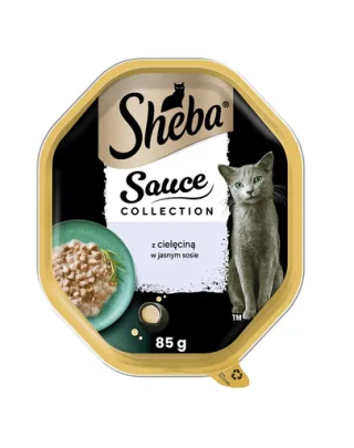 SHEBA Sauce Collection tava 85 g in sos cu vitel pentru pisica