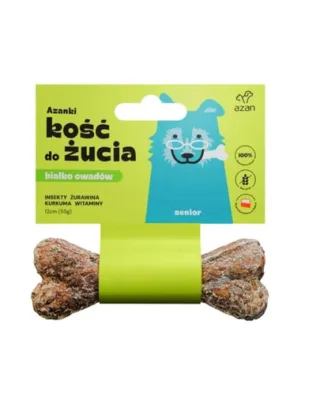 AZANKI Os pentru caine senior Senior 12cm cu insecte