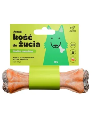 AZANKI Os de ros pentru caini M/L 17cm cu insecte si mure