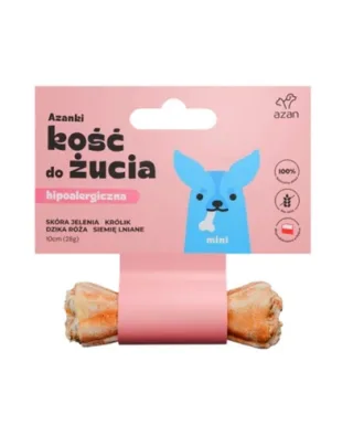 AZANKI Os pentru caini din piele caprioara Mini 10cm