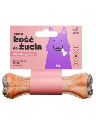 AZANKI Os din piele de cal pentru caini M/L 17cm