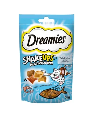 DREAMIES ShakeUps Multivitamins 6x55g pernite cu ton, somon si creveti pentru pisici