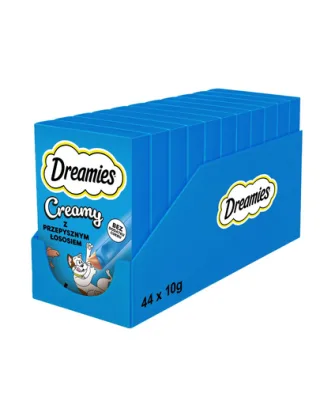 DREAMIES Creamy snack cremos pentru pisici 44x10 g cu somon