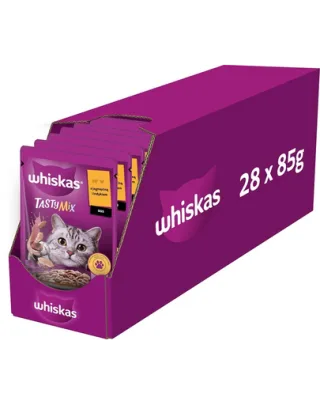 WHISKAS Adult plicuri in sos 28x85g cu miel si curcan pentru pisici adulte