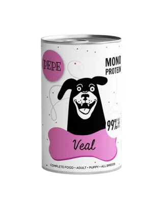PAKA ZWIERZAKA PEPE Veal 99% cu vitel 400 g mancare monoproteica