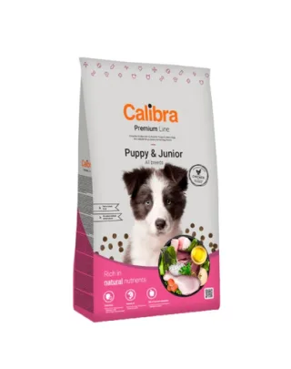 CALIBRA Dog Premium Line Puppy&amp;Junior hrana uscata completa pentru caini juniori si caini tineri 12 kg