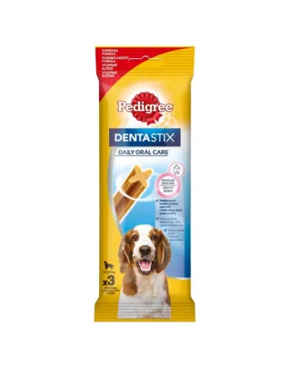 PEDIGREE Dentastix Recompensa dentara caini rasa medie 4x77 g