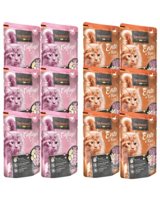 LEONARDO Finest Selection hrana pisici mix arome 12x85 g rata cu branza si pasari de curte cu oua