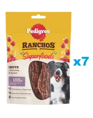 Recompense caini PEDIGREE Ranchos Superfoods 7x70 g curcan, merisor si orez