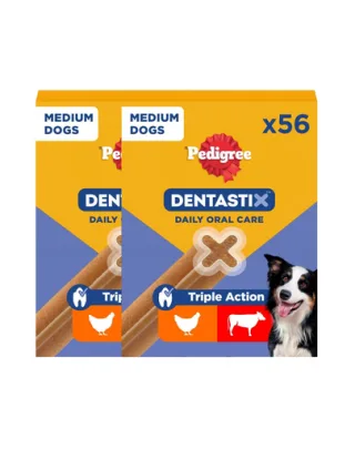 PEDIGREE DentaStix recompense caini rase medii 112 buc.(2x8x180g)