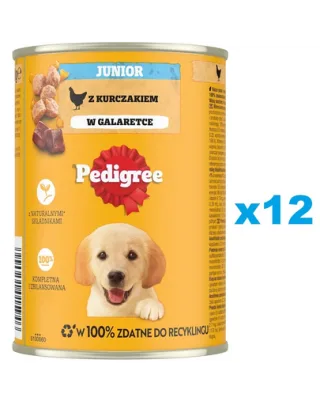 PEDIGREE Junior 12 x 400g pui in aspic hrana umeda caini juniori