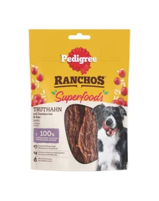 Recompense caini PEDIGREE Ranchos Superfoods 7 x 70 g curcan, merisor si orez