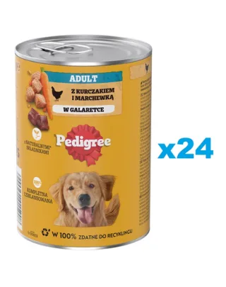 PEDIGREE Adult Set hrana umeda caine, cu pui si morcov 24x400g