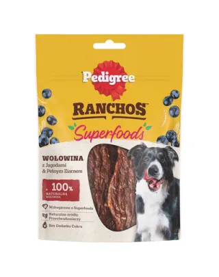 Recompense PEDIGREE Ranchos Superfoods cu vita, afine si cereale integrale 70g