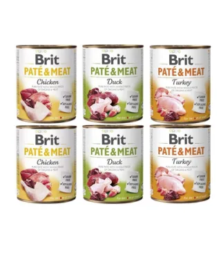 BRIT Pate&amp;Meat Mix arome de pasare 6x800 g pate caini