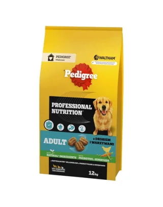 PEDIGREE Adult Professional Nutrition 12 kg cu carne de pasăre și legume pentru câini de talie mare și medie