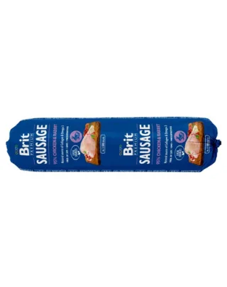 BRIT Sausage Chicken &amp; Rabbit 800 g pate hrana caini, pui si iepure