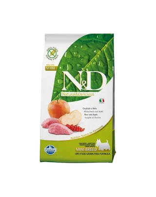 N&amp;D Boar &amp; Apple Adult Mini Hrana uscata caini talie mica, cu mistret si mar 800 g