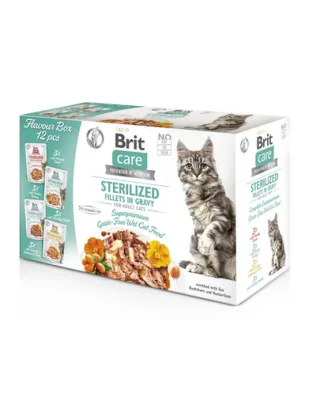 BRIT CARE Fillets in Gravy Box Pouch Sterilized 12X85g Hrana umeda pisici sterilizate