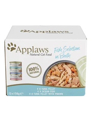 APPLAWS Applaws Applaws Cat Tin 12x156g Hrana umeda pisici Selectie de peste in supa