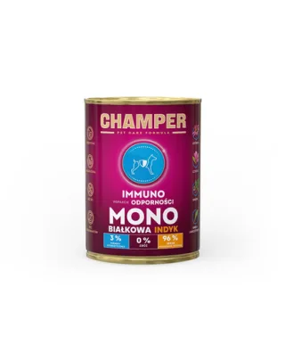 CHAMPER Immuno hrana pentru caini, monoproteica 400 g curcan