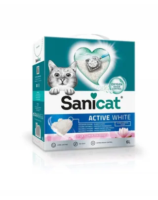 SANICAT Active White 6 L nisip de bentonita pentru litiera pisicilor