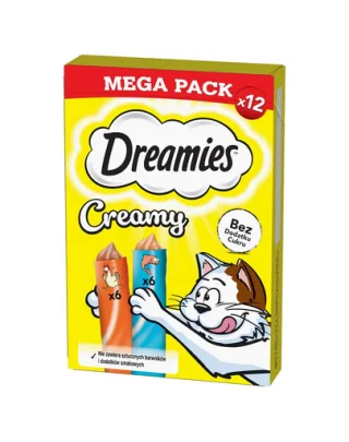 DREAMIES Creamy MEGA PACK cu pui si somon 12x10 g recompense pisici