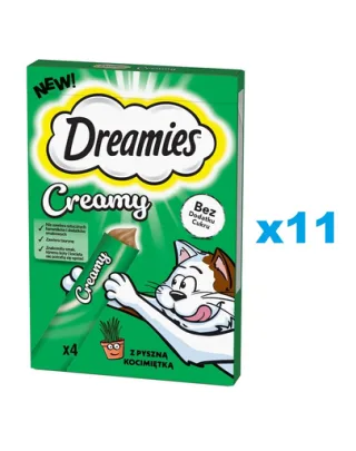 DREAMIES Creamy pentru pisici 44x10 g gustare cremoasa cu iarba pisicii