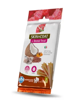 FARMINA N&amp;D Quinoa Dental Treat Skin Coat Herring Medium/Maxi 100 g Batoane dentare cu hering, pentru caine talie medie si mare