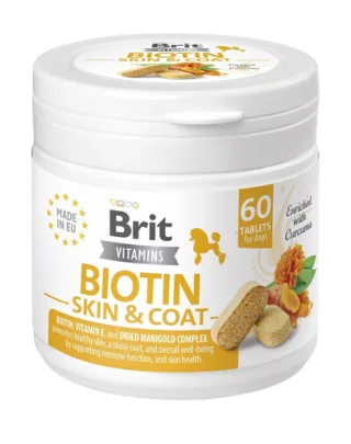 BRIT Vitamins Biotin Skin&amp;Coat Care 120g supliment cu biotina pentru sanatatea pielii si blanii cainilor (60 tablete)