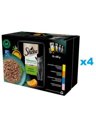 SHEBA Nature’s Collection 48x85g hrana umeda pisici, 4 sortimente in sos