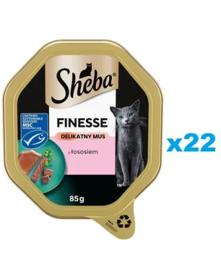 SHEBA Finesse mousse fin cu somon 22x85 g hrana umeda pisici adulte