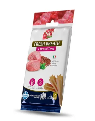 FARMINA N&amp;D Quinoa Dental Treat Fresh breath Medium/Maxi 100 g gustare dentara cu quinoa pentru caini talie medie si mare