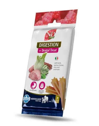 FARMINA N&amp;D Quinoa Dental Treat Digestion Medium/Maxi 100 g Recompensa dentara caine talie medie si mare