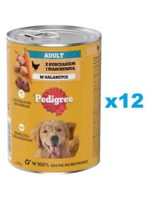 PEDIGREE Adult conserve pentru caini 12x400g cu pui si morcovi in aspic
