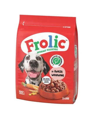 FROLIC Naturally Irresistible 2,6 kg hrana semi-umeda pentru caini, cu vita