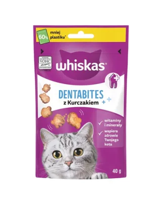 WHISKAS Dentabites 40 g recompense dentare pisici, cu pui