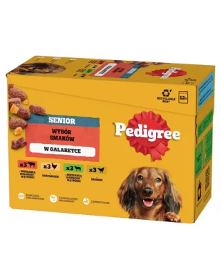 Hrana umeda PEDIGREE Senior 12x100 g 4 sortimente in jeleu