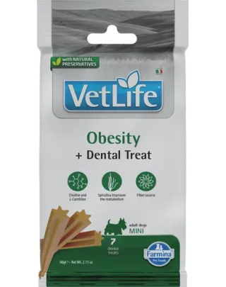FARMINA Vet Life Dental Treat Obesity Mini 60 g gustaredentară pentru caini supraponderabili de rase mici