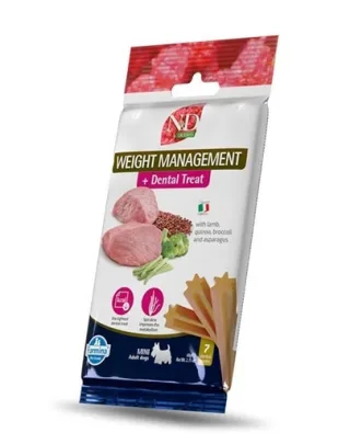 FARMINA N&amp;D Quinoa Dental Treat Weight management Mini 60 g Baton dentar, caine de talie mica