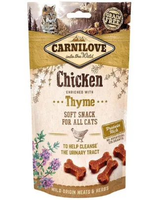 CARNILOVE Gustari semi-umede pentru pisici pui si cimbru 50 g